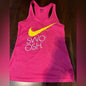 Nike Pink Tank Top with Yellow Swoosh